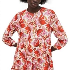 Floral Red and Pink Dress
